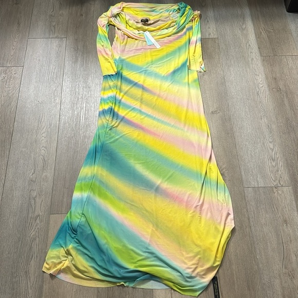 NWT! AFRM Long-Sleeve Off-The-Shoulder Mesh Maxi Dress - Size 1X ☁️ - Picture 4 of 6